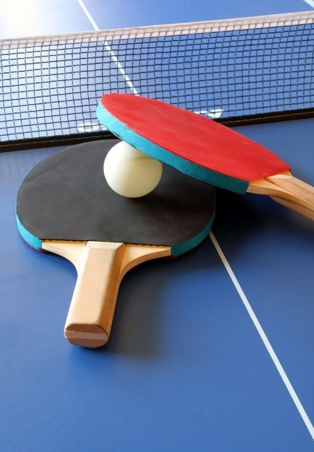 Table tennis rackets and ball